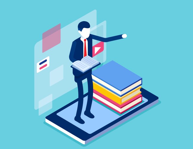 Free online courses template Royalty Free Vector Image