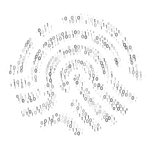 fingerprint binary code digital identification vector image