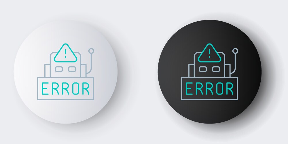 Line error in operation program robot vector image
