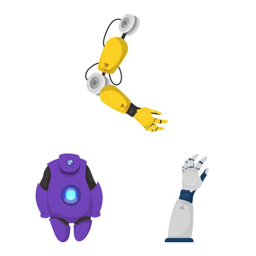 Isolated object of robot and factory symbol set vektorbild