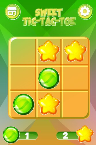 Tic-tac-toe in sweet style ui game with cursor vector image