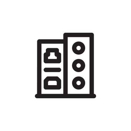 Input output port icon computer component vector image