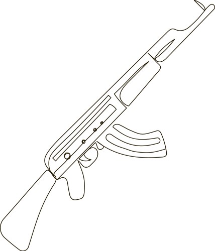 Rifle continuous line drawing one art Vector Image