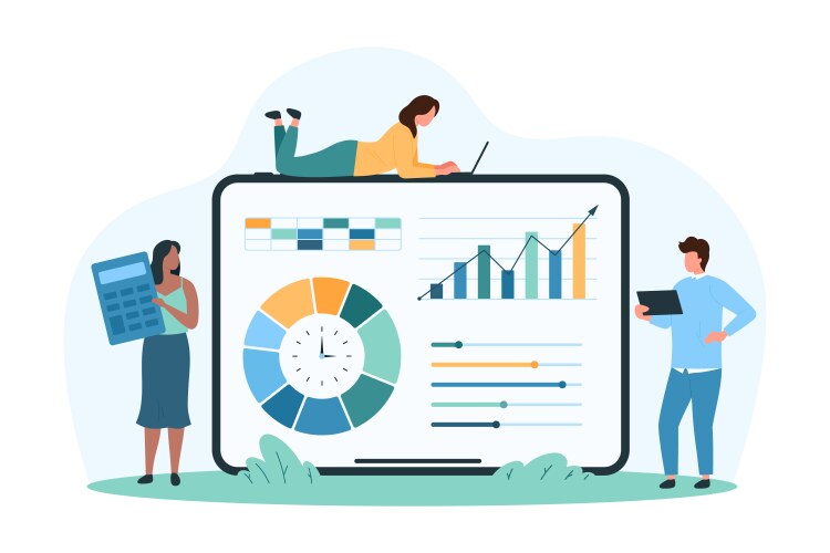 Data driven business model financial analytics Vector Image