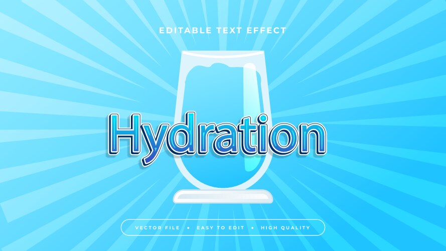 Blue white and green hydration 3d editable text Vector Image