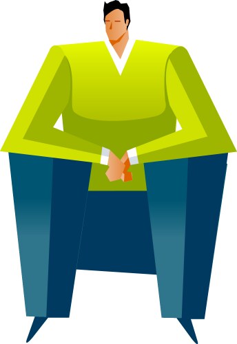 Close-up of man sitting Vector Image