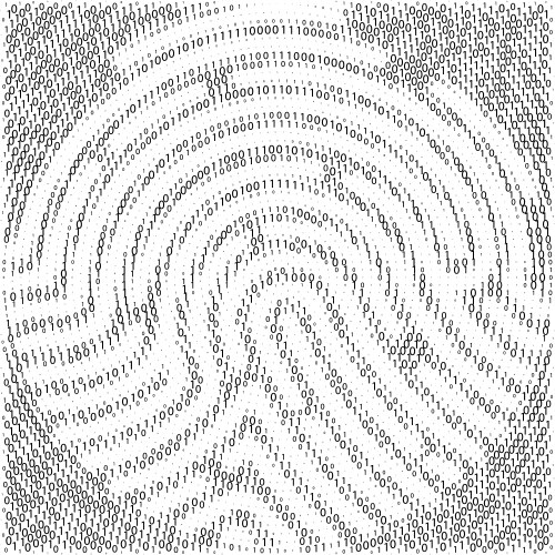 Binary code fingerprint shape cyber security vector image