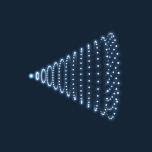 Cone object with dots geometric shape for design vector image