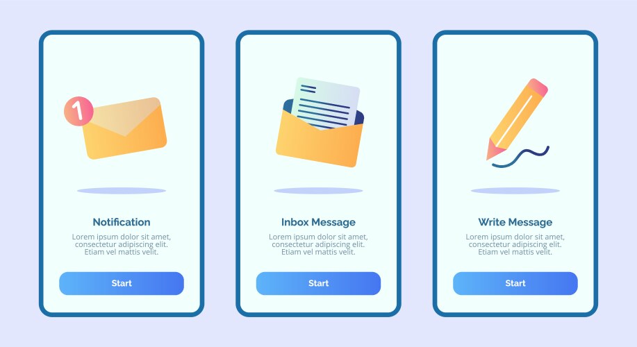 Notification inbox message write vector image