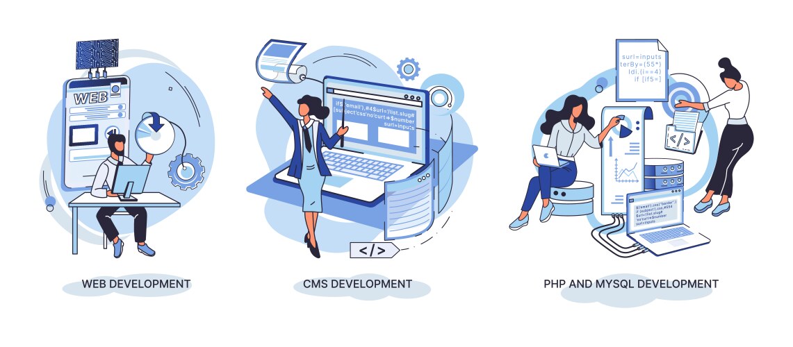 Website architecture concepts web development vector image