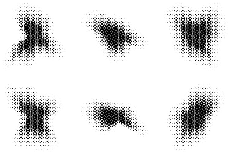 Halftone triangle pattern reprographic technique vector image