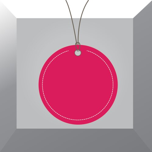 Circle shaped label attached black string Vector Image