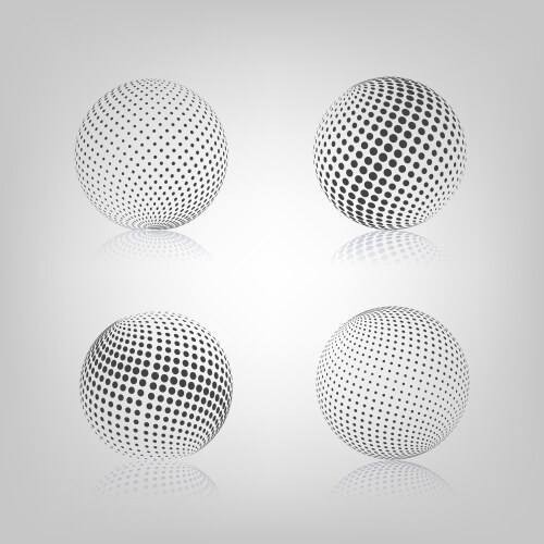 Collection of halftone sphere logo template Vector Image