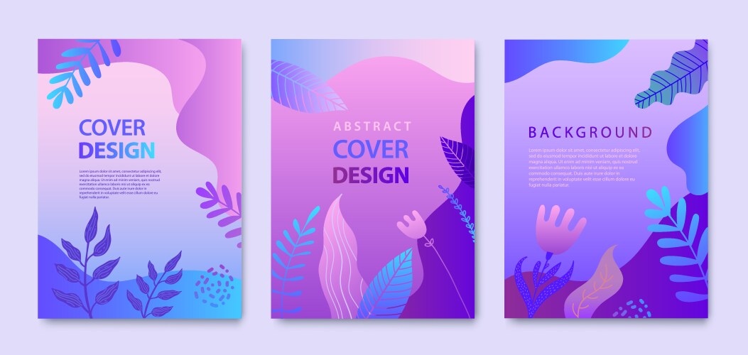 set nature covers brochure annual vector image