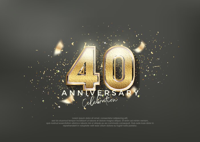 Luxurious and elegant number 40th premium design Vector Image