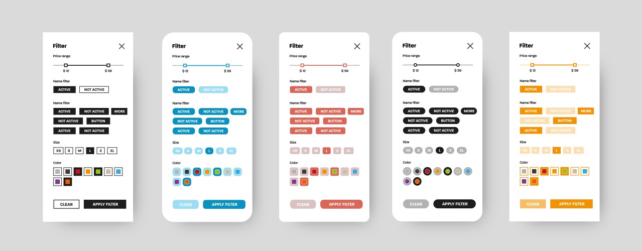 set of user interfaces for mobile application vector image