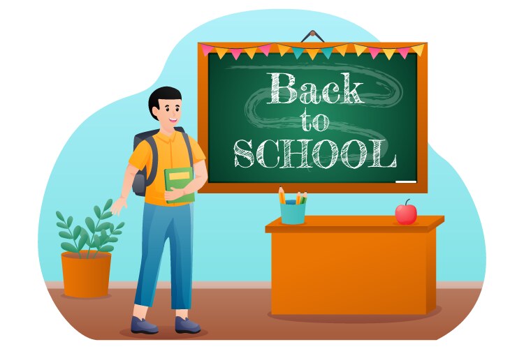 Back to school flat design Royalty Free Vector Image