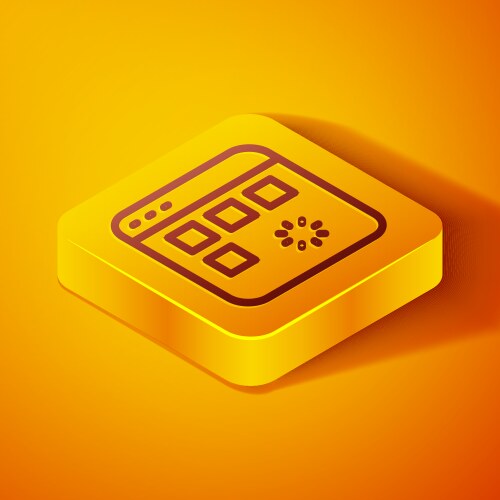 Isometric line loading a data window vector image