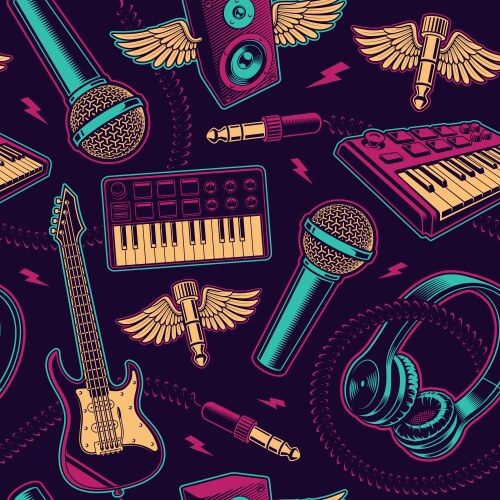 Music seamless background Vector Image