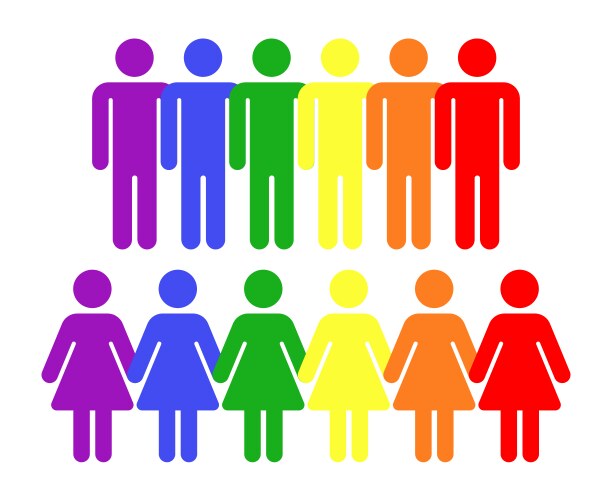 Rainbow gay lgbt rights icons vector image