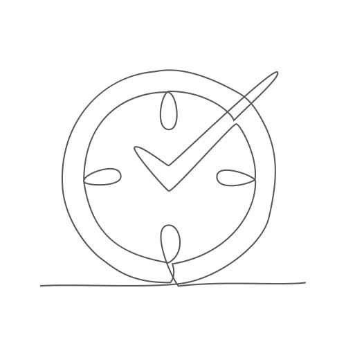 Continuous drawing of one line an clock Royalty Free Vector
