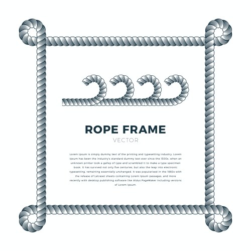 Yellow rope woven border with knots Royalty Free Vector