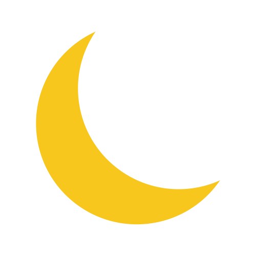 yellow moon icon isolated on background modern fl vector image