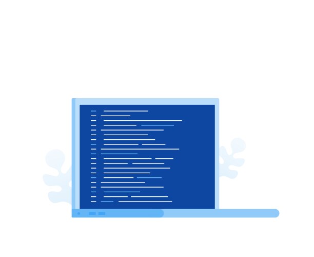Laptop screen with program code vektorbild