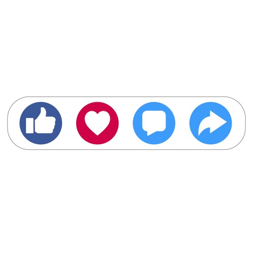 like love comment share social network icon vector image vector image