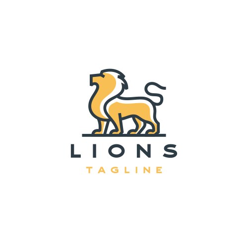 Line art lion logo design template Vector Image