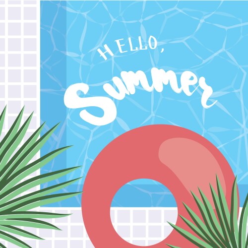 Hello summer holiday greeting card Vector Image