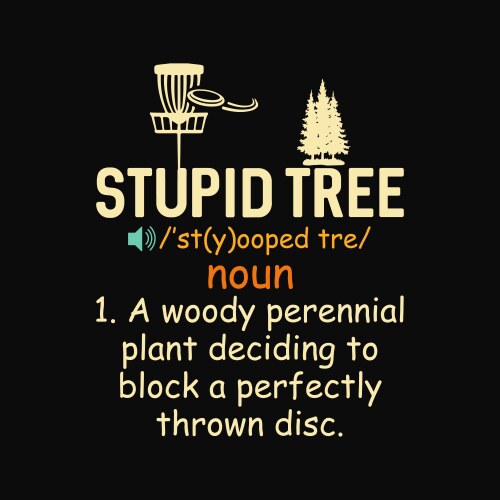 Definition disc golf frolf frisbee funny treejecti Vector Image