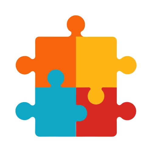 Jigsaw flat on white background Vector Image