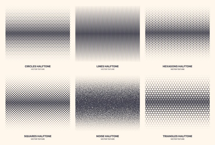 Different variations halftone pattern texture vector image