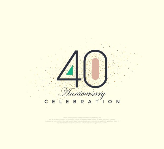 Modern and simple number design for 40th Vector Image
