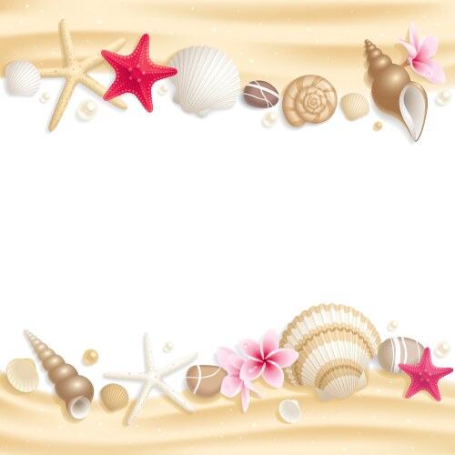 Seashell frame vector image