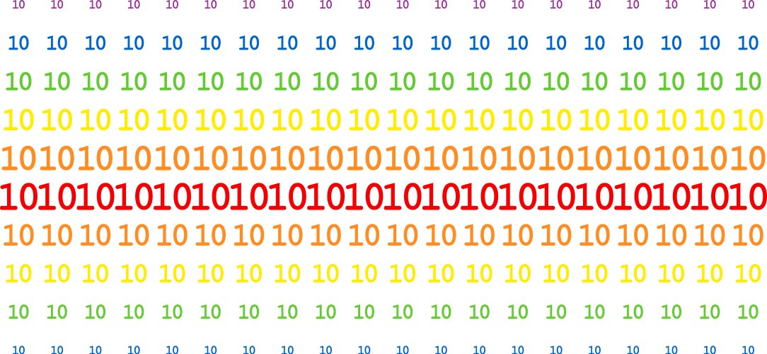 Ten digits text shape halftone spectral array vector image