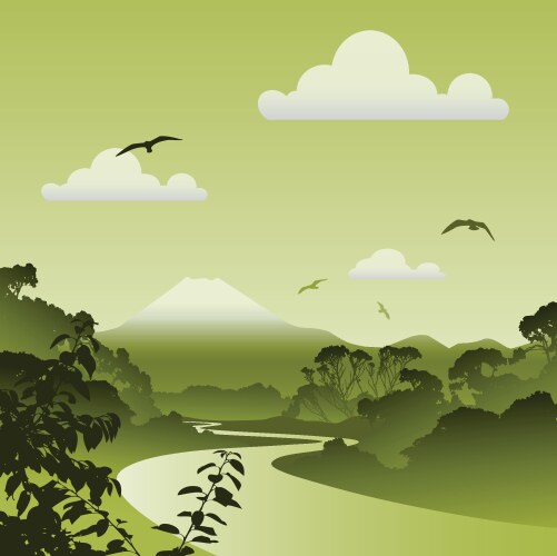 Forest landscape scene icon Royalty Free Vector Image