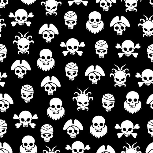 Pirate seamless pattern with bones Royalty Free Vector Image