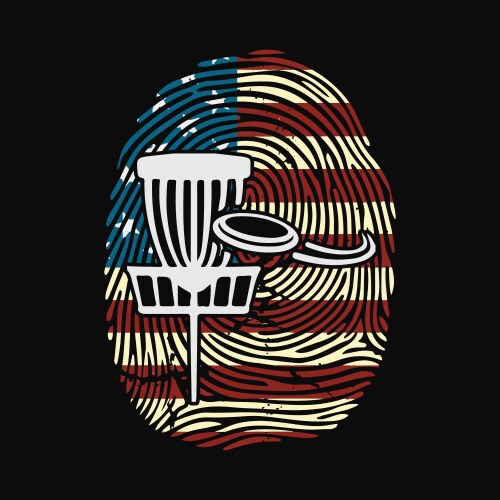 Disc golf basket us american flag - dna frisbee go Vector Image