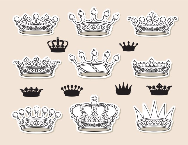 Royal Crown Set Vector Image