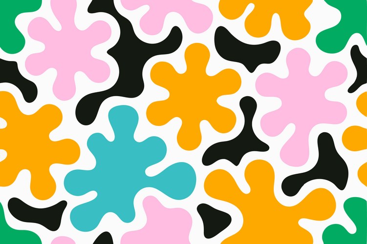 Vibrant Fluid Shapes Pattern Vector Image