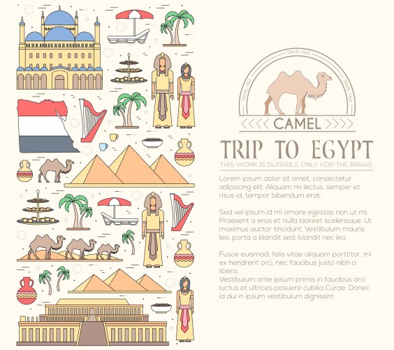 Country egypt travel vacation guide of goods Vector Image