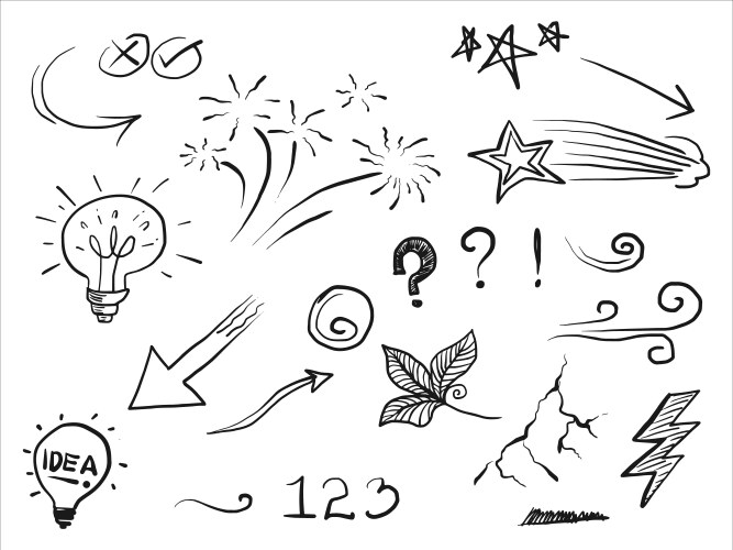 doodle elements for concept design vector image