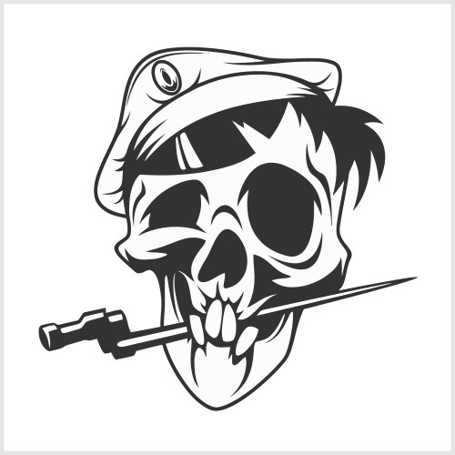Military Skull with Dagger Vector Image