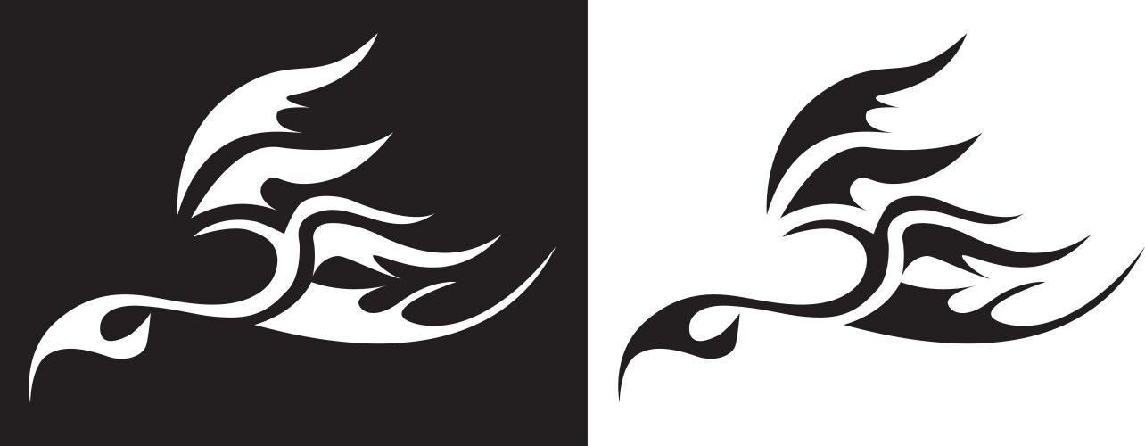 Fiery Bird Tattoo Vector Image