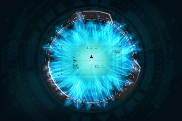 Futuristic gadget in style hud Vector Image