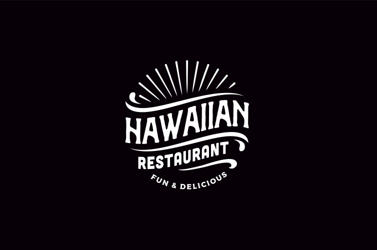 Hawaiian Restaurant Logo - Chalkboard Style Vector Image