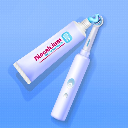 Toothpaste and toothbrush Royalty Free Vector Image