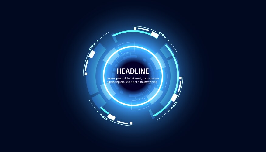 Beautiful blue digital circle on a technology vector image